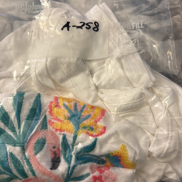 Talbots Women’s Flamingo Embroidered Sequin Crewneck T-Shirt Cotton/Modal XS NWT - Picture 7 of 7